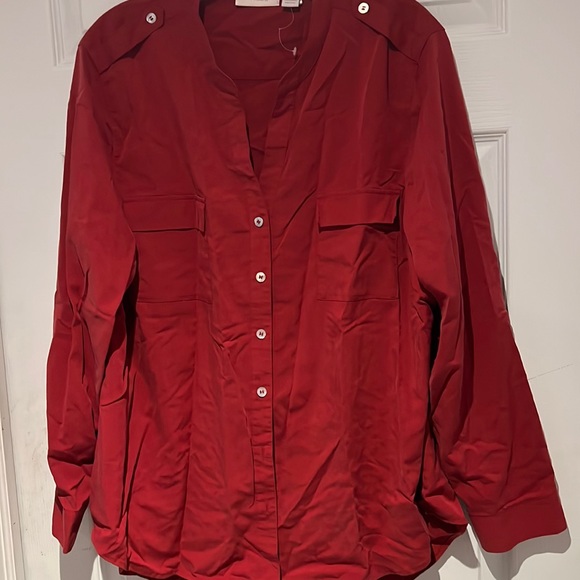Chico's Tops - Womens long sleeve red button down blouse